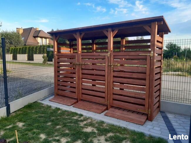 Zabudowa koszy, zadaszenie na kosze, segregacja odpadów