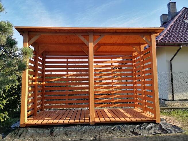 Drewutnia poszerzana 3,14 x 1,5m z dachem jednospadowym