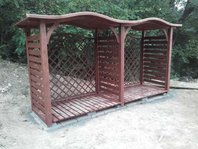 Drewutnia 2 x 1,1m + drewutnia 1,9 x 1,1m z dach fala
