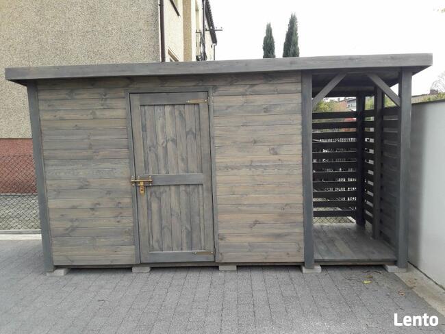 Domek 3 x 1,5m +drewutnia 1 x 1,5m z dachem prostym