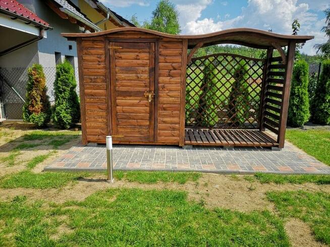 Drewutnia 1,9x1,1m z dach fala + domek 2x1,1m półbal