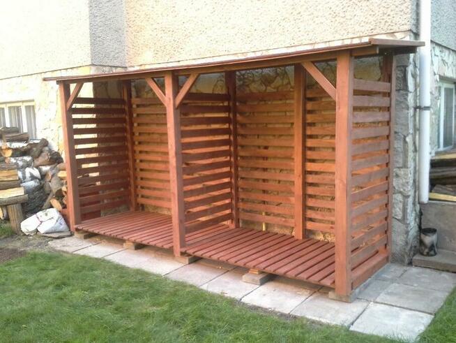 Drewutnia 2 x 1,1m + drewutnia 2 x 1,1m z dachem prostym