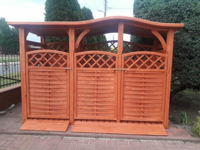 Zabudowa koszy, zadaszenie na kosze, segregacja odpadów