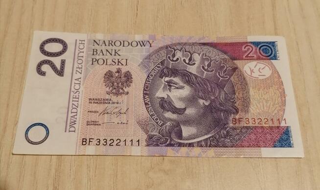 Banknoty Ciekawe kombinacje cyfr/666/5555/111 / KOLEJNOŚĆ