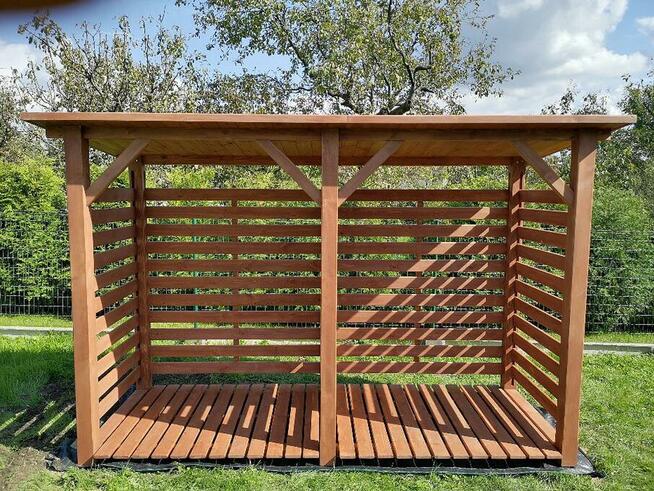 Drewutnia poszerzana 3,14 x 0,8m z dachem jednospadowym