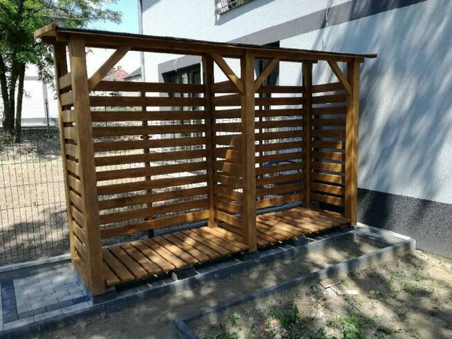 Drewutnia poszerzana 3,14 x 0,8m z dachem jednospadowym