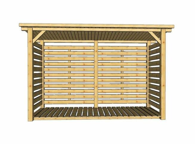 Drewutnia poszerzana 3,14 x 0,8m z dachem jednospadowym