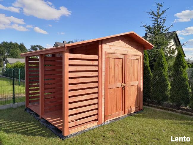 Domek narzędziowy 2 x 3m + drewutnia 1,1 x 3m
