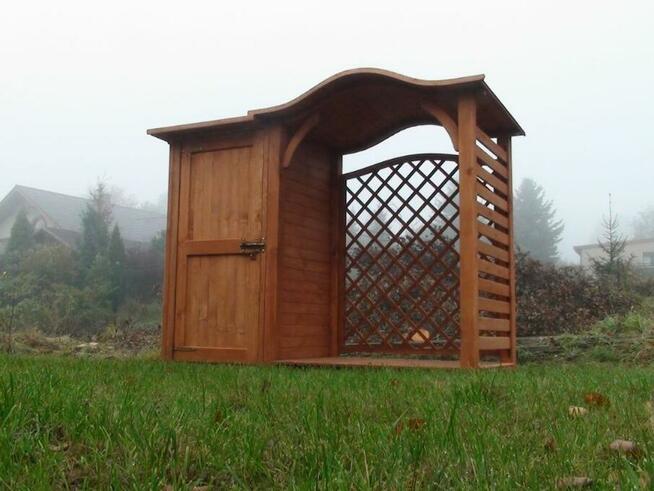 Drewutnia 1,65 x 1,1m z dachem falowym + narzędziówka 1 x 1,1m