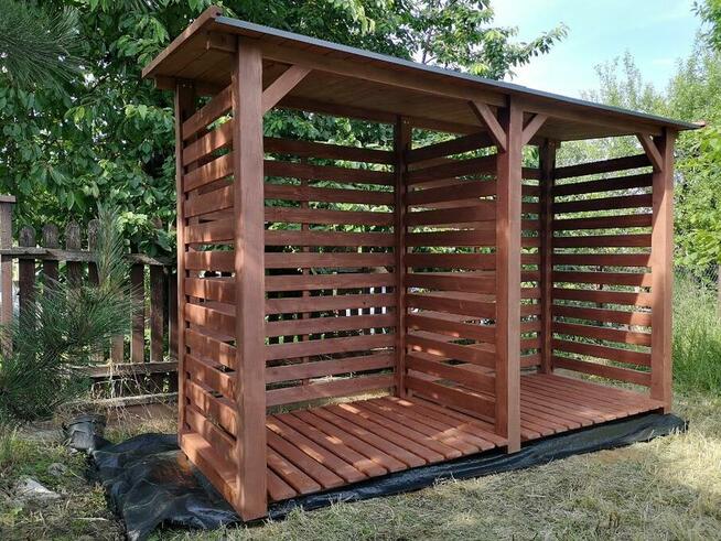 Drewutnia poszerzana 3,14 x 1,1m z dachem jednospadowym