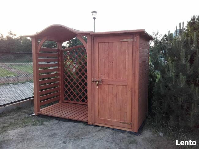 Drewutnia 1,65 x 1,1m z dachem falowym + narzędziówka 1 x 1,1m