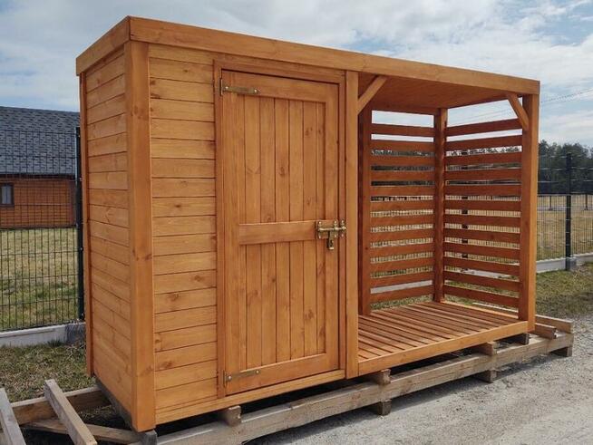 Drewutnia 2 x 1,1m + domek 1,5 x 1,1m w obrysie ścian