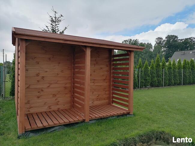Domek narzędziowy 2 x 3m + drewutnia 1,1 x 3m