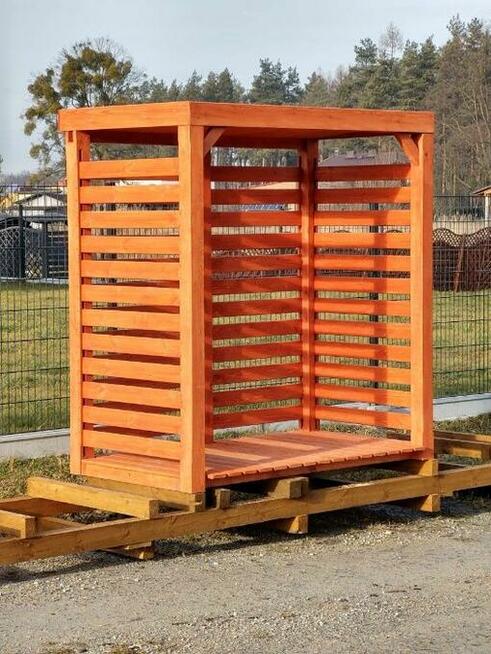 Drewutnia 2x1,1m z dachem prostym w obrysie ścian