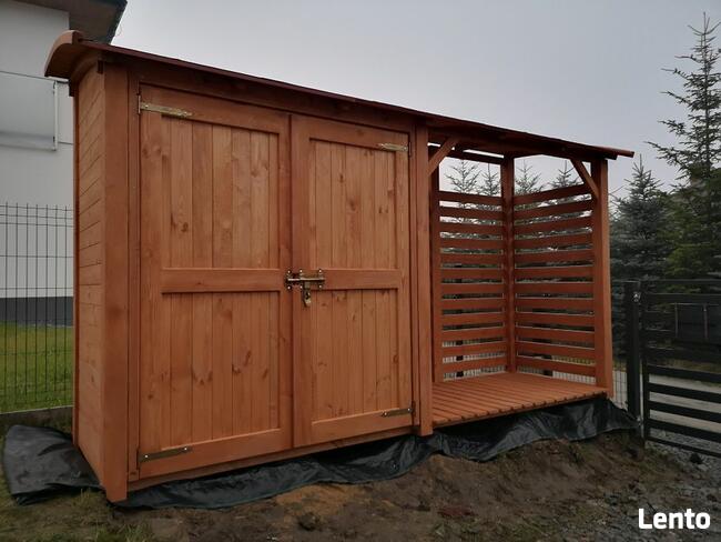 Drewutnia 2 x 1,1m + domek 2 x 1,1m z podwójne drzwi