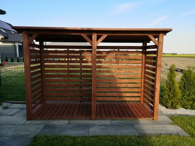 Drewutnia poszerzana 3,14 x 1,1m z dachem jednospadowym