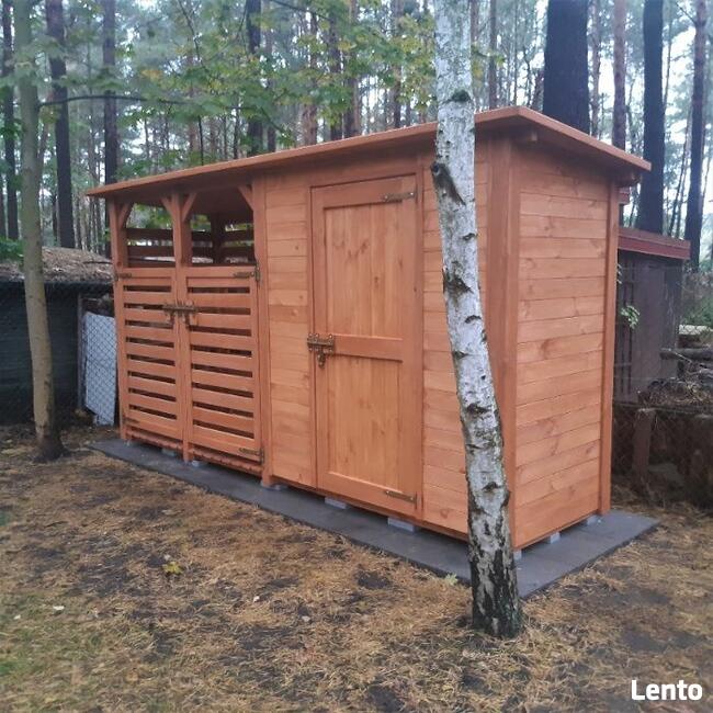 Drewutnia 2x1,1m z furtkami + domek narzędziowy 2x1,1m