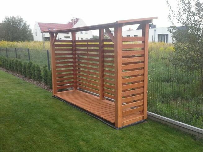 Drewutnia poszerzana 3,14 x 0,8m z dachem jednospadowym