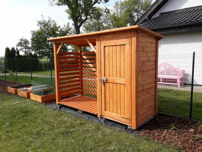 Drewutnia 2 x 1,1m + narzędziówka 1 x 1,1m dach jednospadow