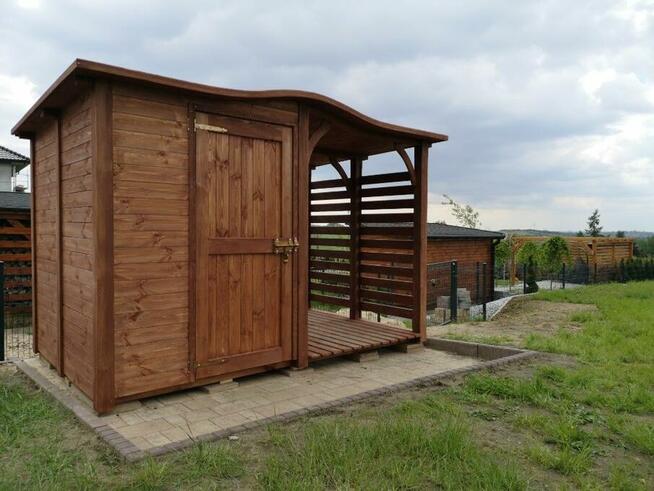 Drewutnia 1,64 x 1,5m + domek 1,5 x 1,5m z dachem falowym