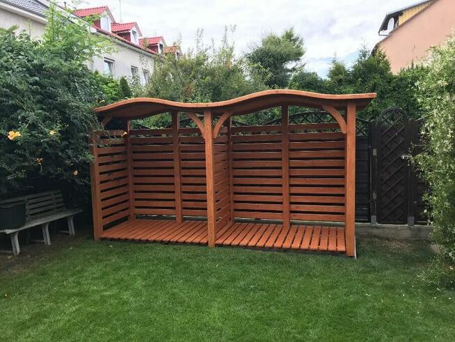 Drewutnia 2 x 1,1m + drewutnia 1,9 x 1,1m z dach fala