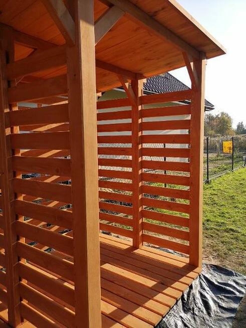 Drewutnia poszerzana 3,14 x 1,5m z dachem jednospadowym