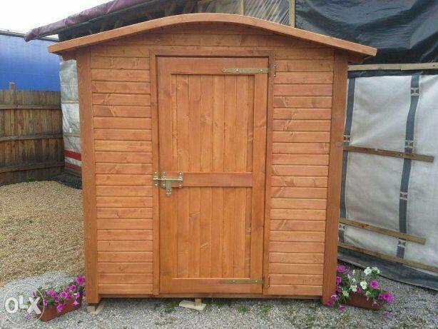 Domek narzędziowy 2 x 1,1m z dachem giętym dwuspadowym na boki