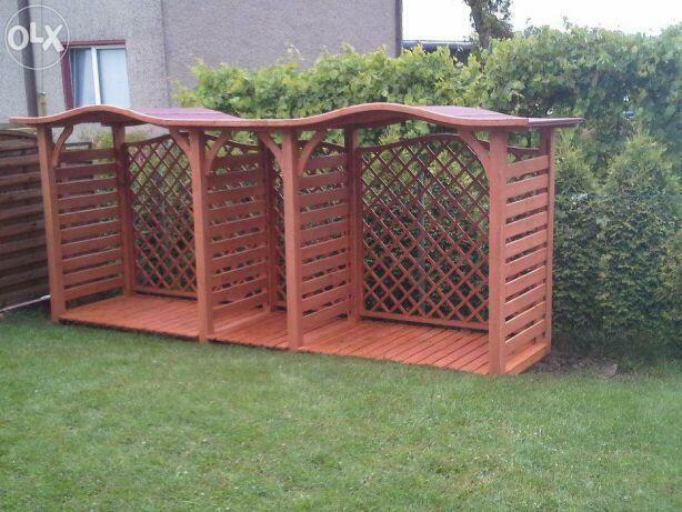 Drewutnia 2 x 1,1m + drewutnia 1,9 x 1,1m z dach fala