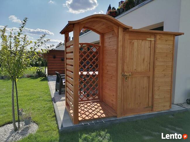 Drewutnia fala mała 1,1 x 1,1m + domek narzędziowy 1,5 x 1,1m