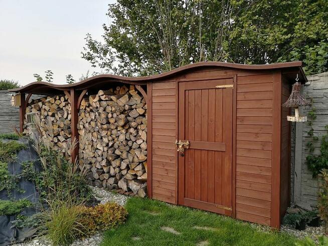 Drewutnia 1,9x1,1m+domek 2x1,1m+drewutnia 1,9x1,1m