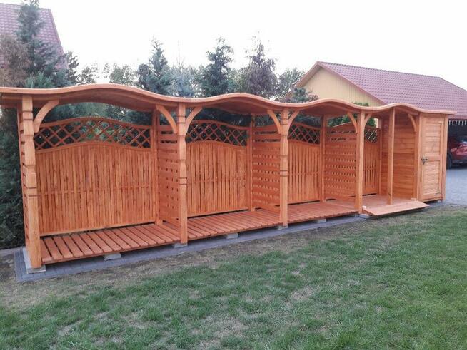 Drewutnia potrójna z dachem falowym 5,8 x 1,1m