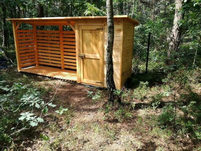 Drewutnia 3,14 x 1,1m + domek narzędziowy 1,5 x 1,1m