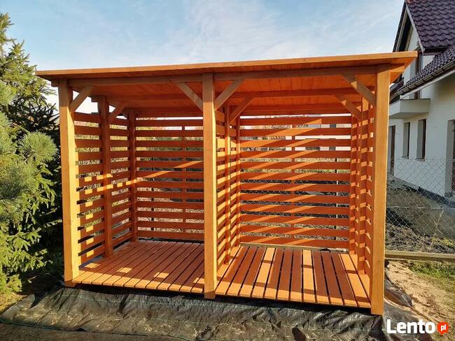 Drewutnia poszerzana 3,14 x 1,5m z dachem jednospadowym