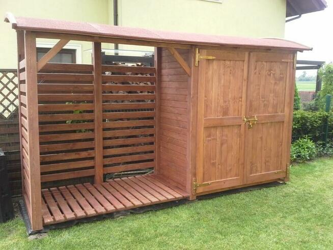 Drewutnia 1,95x1,1m+domek 2x1,1m z dachem łukowym