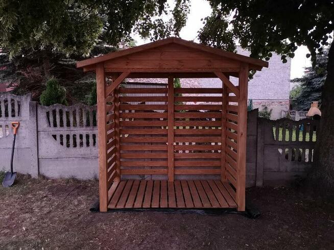 Drewutnia 2 x 1,1m dach prosty dwuspadowy na boki