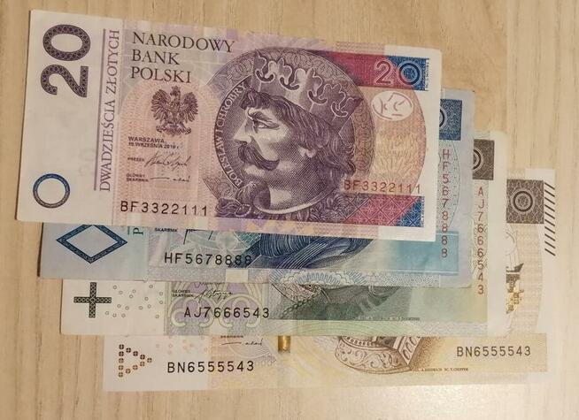 Banknoty Ciekawe kombinacje cyfr/666/5555/111 / KOLEJNOŚĆ