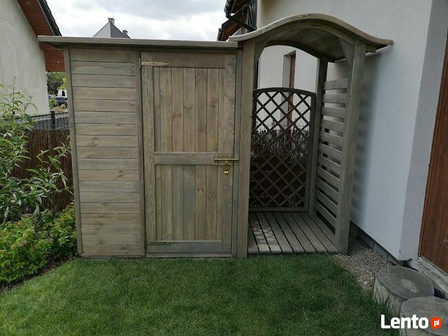 Drewutnia fala mała 1,1 x 1,1m + domek narzędziowy 1,5 x 1,1m