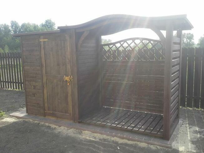 Drewutnia fala 2 x 1,1m + domek narzędziowy 1,5 x 1,1m