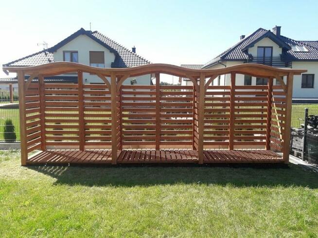 Potrójna drewutnia z dachem falowym 5,8 x 1,1m