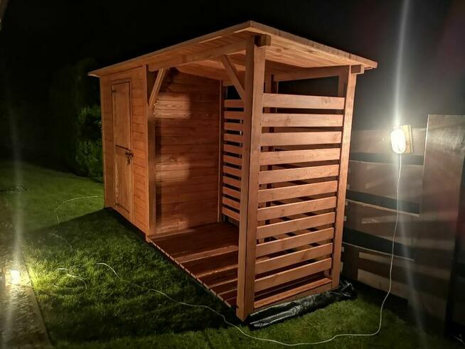 Drewutnia 2 x 1,1m + domek narzędziowy 2 x 1,1m dach prosty