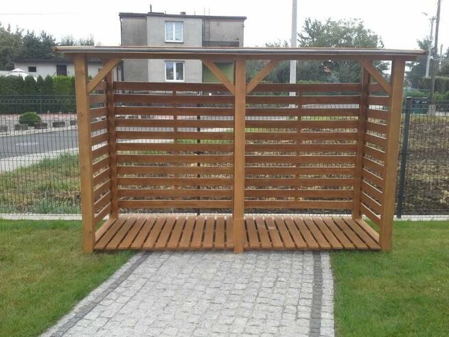 Drewutnia poszerzana 3,14 x 0,8m z dachem jednospadowym