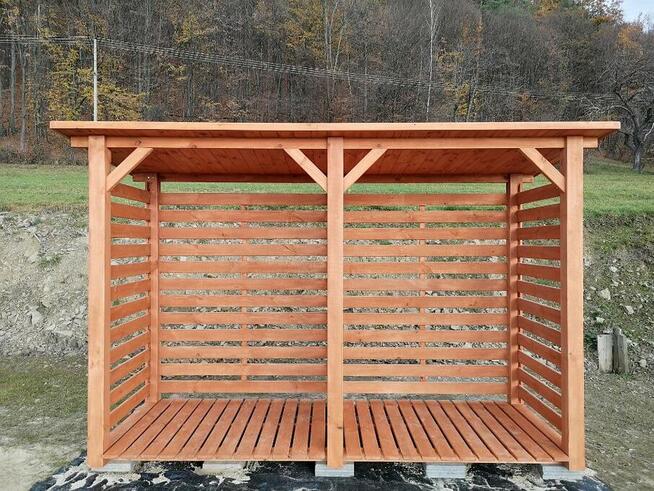 Drewutnia poszerzana 3,14 x 1,1m z dachem jednospadowym