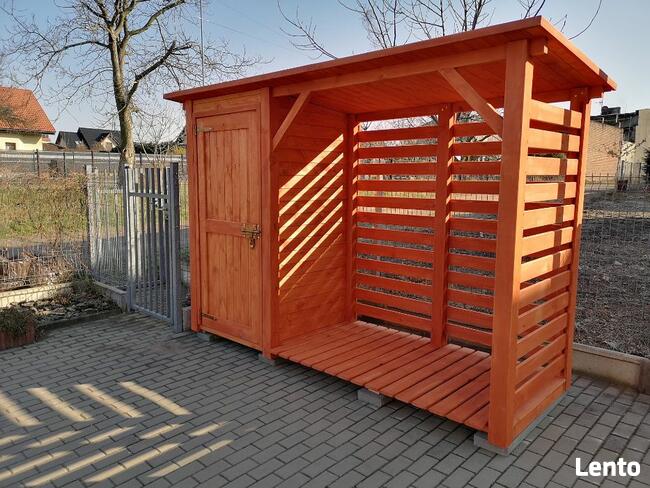 Drewutnia 2 x 1,1m + narzędziówka 1 x 1,1m dach jednospadow