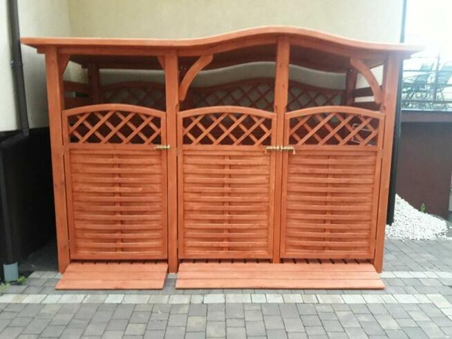 Zabudowa koszy, zadaszenie na kosze, segregacja odpadów