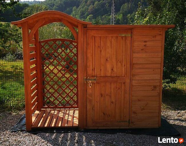 Drewutnia fala mała 1,1 x 1,1m + domek narzędziowy 1,5 x 1,1m