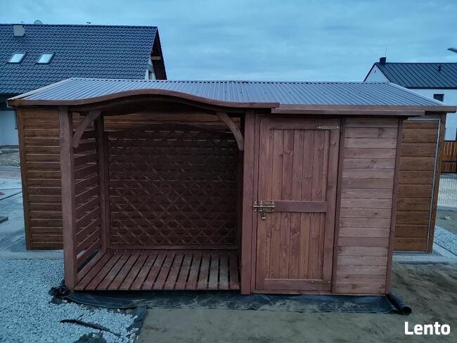 Drewutnia fala 2 x 1,1m + domek narzędziowy 1,5 x 1,1m