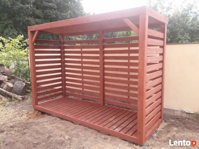 Drewutnia poszerzana 3,14 x 1,1m z dach w obrysie ścian