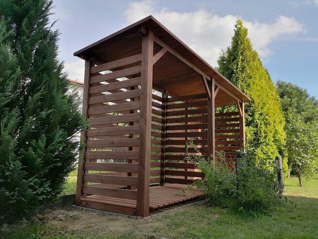 Drewutnia 2 x 1,1m + drewutnia 2 x 1,1m z dachem prostym