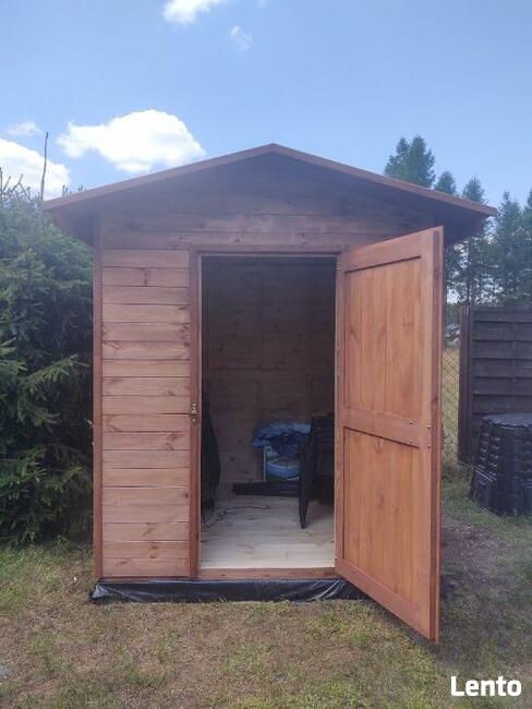 Domek narzędziowy 2 x 2m z dachem prostym dwuspadowym na boki