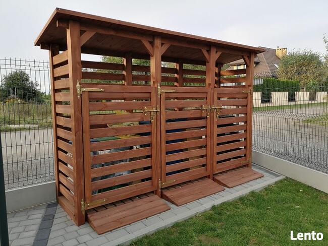 Zabudowa koszy, zadaszenie na kosze, segregacja odpadów